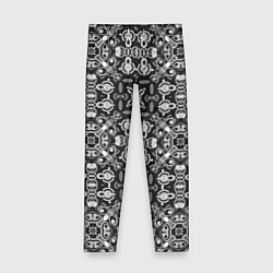 Леггинсы для девочки Black and white ethnic oriental ornament, цвет: 3D-принт
