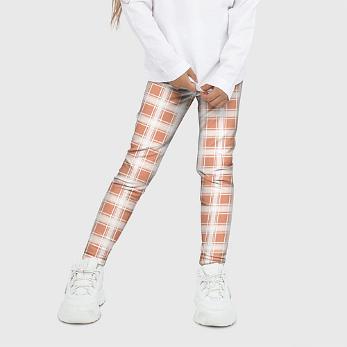 Детские легинсы Light beige plaid fashionable checkered pattern / 3D-принт – фото 3