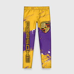 Леггинсы для девочки PORSCHE- LAKERS COLORS, цвет: 3D-принт