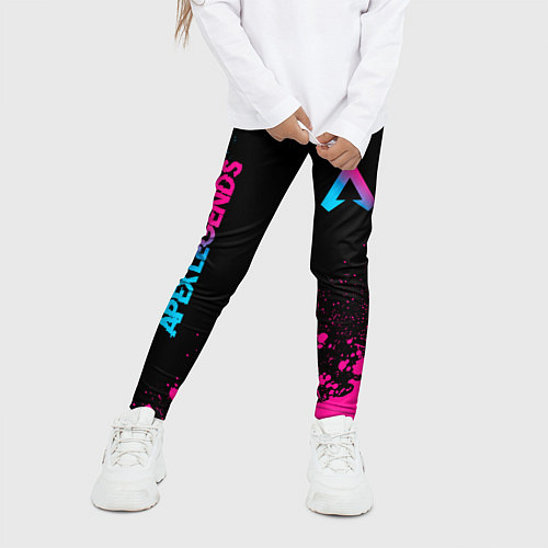 Детские легинсы Apex Legends - neon gradient: символ и надпись вер / 3D-принт – фото 3