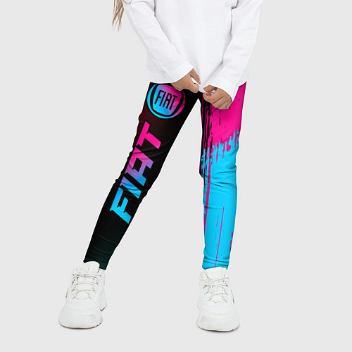 Детские легинсы Fiat - neon gradient: по-вертикали / 3D-принт – фото 3