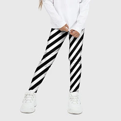 Леггинсы для девочки Черно-белые полоски, цвет: 3D-принт — фото 2