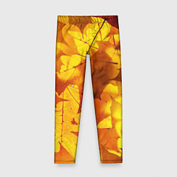 Леггинсы для девочки Осенние золотые листья, цвет: 3D-принт