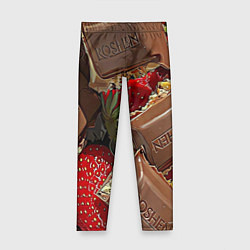 Леггинсы для девочки Клубника и шоколад Рошен, цвет: 3D-принт