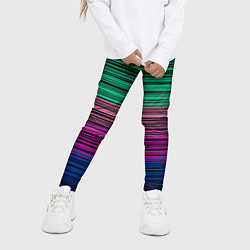 Леггинсы для девочки Разноцветные неоновые шелковые нити, цвет: 3D-принт — фото 2