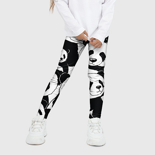 Детские легинсы С пандами паттерн / 3D-принт – фото 3