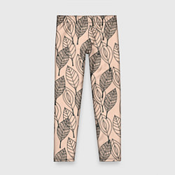 Детские легинсы Листья штрихованные