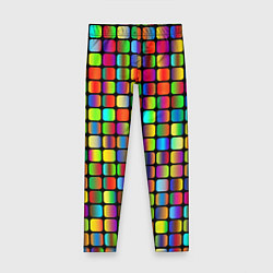Леггинсы для девочки Квадраты градиент, цвет: 3D-принт