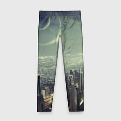 Леггинсы для девочки Футуристичный город, цвет: 3D-принт