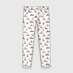 Леггинсы для девочки Усы и носы, цвет: 3D-принт