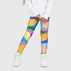 Леггинсы для девочки Полностью разноцветный ромбический паттерн, цвет: 3D-принт — фото 2