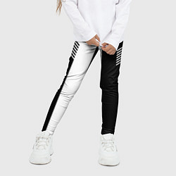 Леггинсы для девочки Чёрные и белые полоски, цвет: 3D-принт — фото 2
