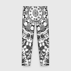 Леггинсы для девочки Черно-белый этнический узор, цвет: 3D-принт