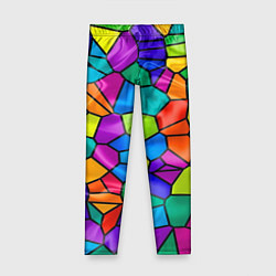 Леггинсы для девочки Разноцветная мозаика, цвет: 3D-принт