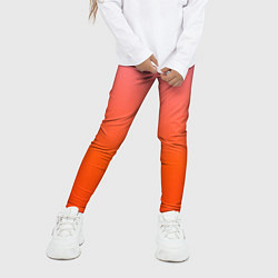 Леггинсы для девочки Оранжево-розовый градиент, цвет: 3D-принт — фото 2