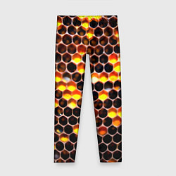 Леггинсы для девочки Медовые пчелиные соты, цвет: 3D-принт