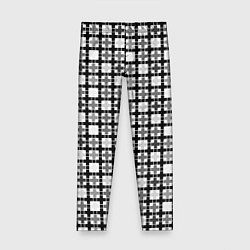 Леггинсы для девочки Черно-белый геометрический мелкий узор, цвет: 3D-принт