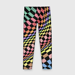 Леггинсы для девочки Colorful avant-garde chess pattern - fashion, цвет: 3D-принт