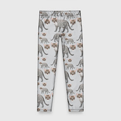 Леггинсы для девочки Дикая кошка, цвет: 3D-принт