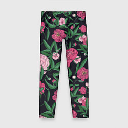 Леггинсы для девочки Заросли розовых пионов, цвет: 3D-принт