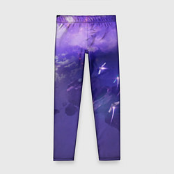 Леггинсы для девочки Фиолетовый необъятный космос, цвет: 3D-принт