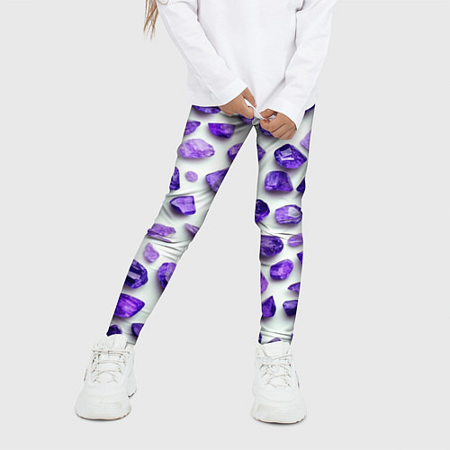 Детские легинсы Россыпь аметистов / 3D-принт – фото 3