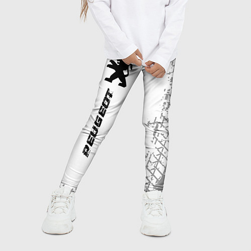 Детские легинсы Peugeot speed на светлом фоне со следами шин: по-в / 3D-принт – фото 3