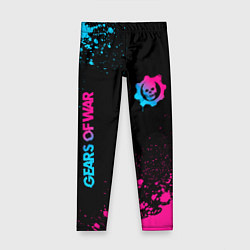 Леггинсы для девочки Gears of War - neon gradient: надпись, символ, цвет: 3D-принт