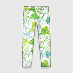 Леггинсы для девочки Зеленая листва, цвет: 3D-принт