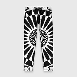 Леггинсы для девочки Черно белый узор с радиусами, цвет: 3D-принт