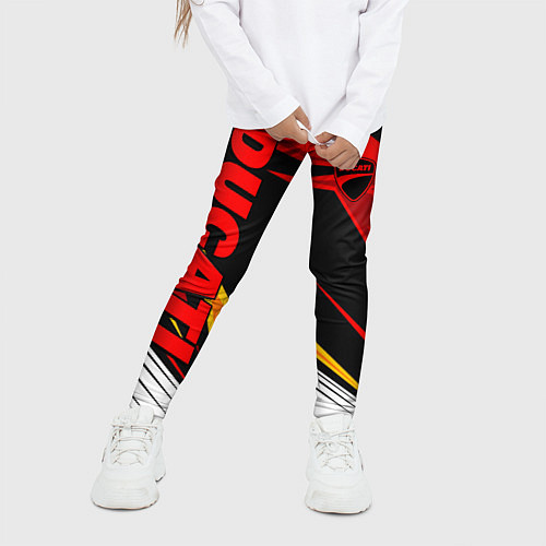 Детские легинсы Ducati - red uniform / 3D-принт – фото 3