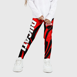 Леггинсы для девочки Ducati - red stripes, цвет: 3D-принт — фото 2