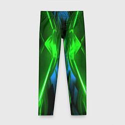 Леггинсы для девочки Зеленый калейдоскоп абстракция, цвет: 3D-принт