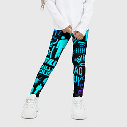 Леггинсы для девочки Billie Eilish neon pattern, цвет: 3D-принт — фото 2