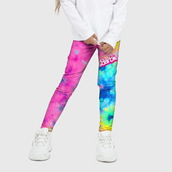 Леггинсы для девочки Barbie - floral pattern - tie-dye, цвет: 3D-принт — фото 2