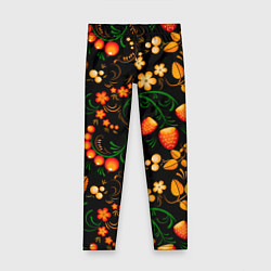 Детские легинсы Хохлома - цветы и ягоды