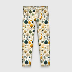 Леггинсы для девочки Паттерн разные деревья и кустарники, цвет: 3D-принт