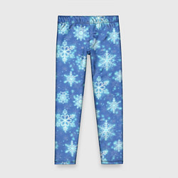 Леггинсы для девочки Pattern with bright snowflakes, цвет: 3D-принт