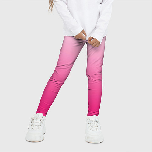 Детские легинсы Бело-розовый градиент / 3D-принт – фото 3