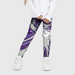 Леггинсы для девочки Бело-фиолетовая краска, цвет: 3D-принт — фото 2