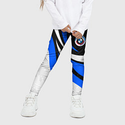 Леггинсы для девочки BMW - синяя абстракция, цвет: 3D-принт — фото 2