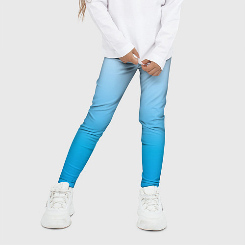 Детские легинсы Небесный голубой градиент / 3D-принт – фото 3