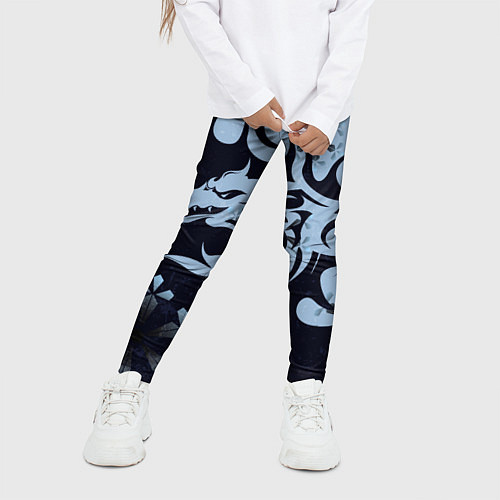 Детские легинсы Дракон со снежинками / 3D-принт – фото 3