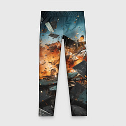 Леггинсы для девочки Взрыв плит абстракция, цвет: 3D-принт