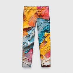 Леггинсы для девочки Абстрактная живопись акрилом, цвет: 3D-принт