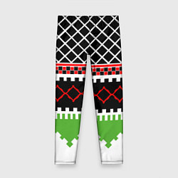 Леггинсы для девочки Узор из разноцветных фигур, цвет: 3D-принт