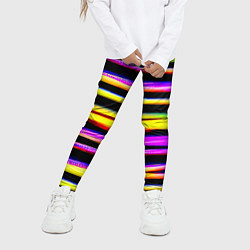 Леггинсы для девочки Цветные неоновые полосы, цвет: 3D-принт — фото 2