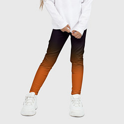 Леггинсы для девочки Градиент от чёрного к оранжевому, цвет: 3D-принт — фото 2