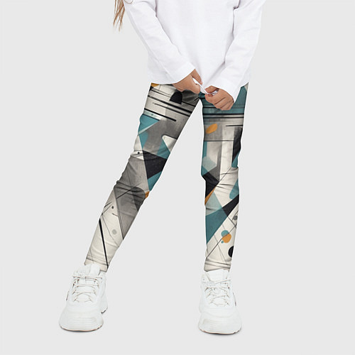 Детские легинсы Три человека авангард / 3D-принт – фото 3