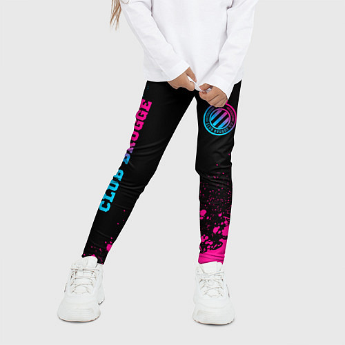 Детские легинсы Club Brugge - neon gradient вертикально / 3D-принт – фото 3